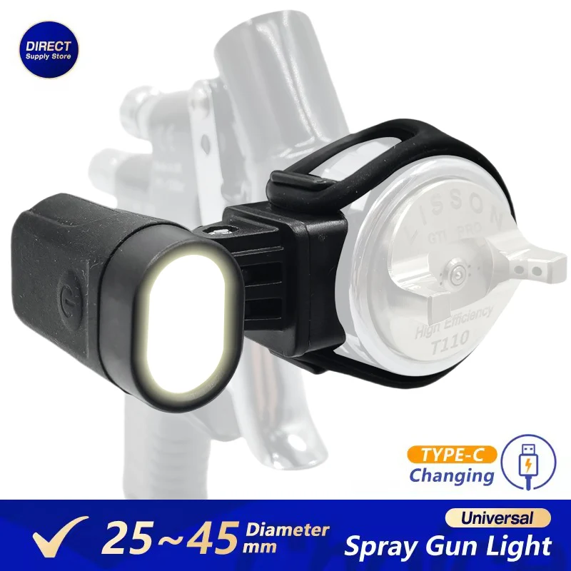 Universal Spray Gun Light Adjustable Lighting Fit Most Spray Gun For Night Work Airbrush Paint Fill Light