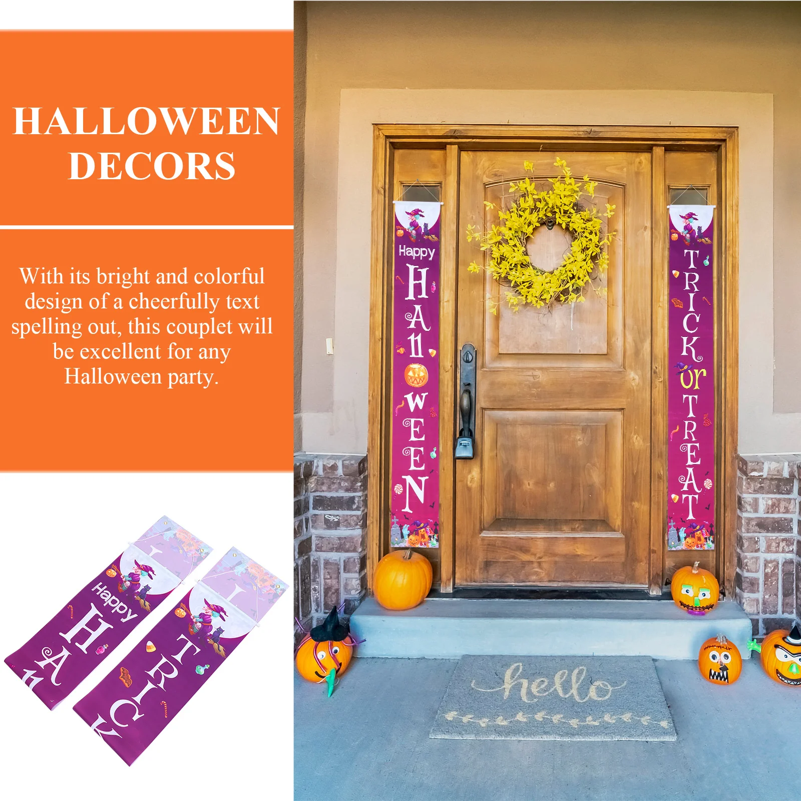 

Door Curtains Halloween Banners Couplet Pendants Couplets Menlian Decors Hanging Party Decorations