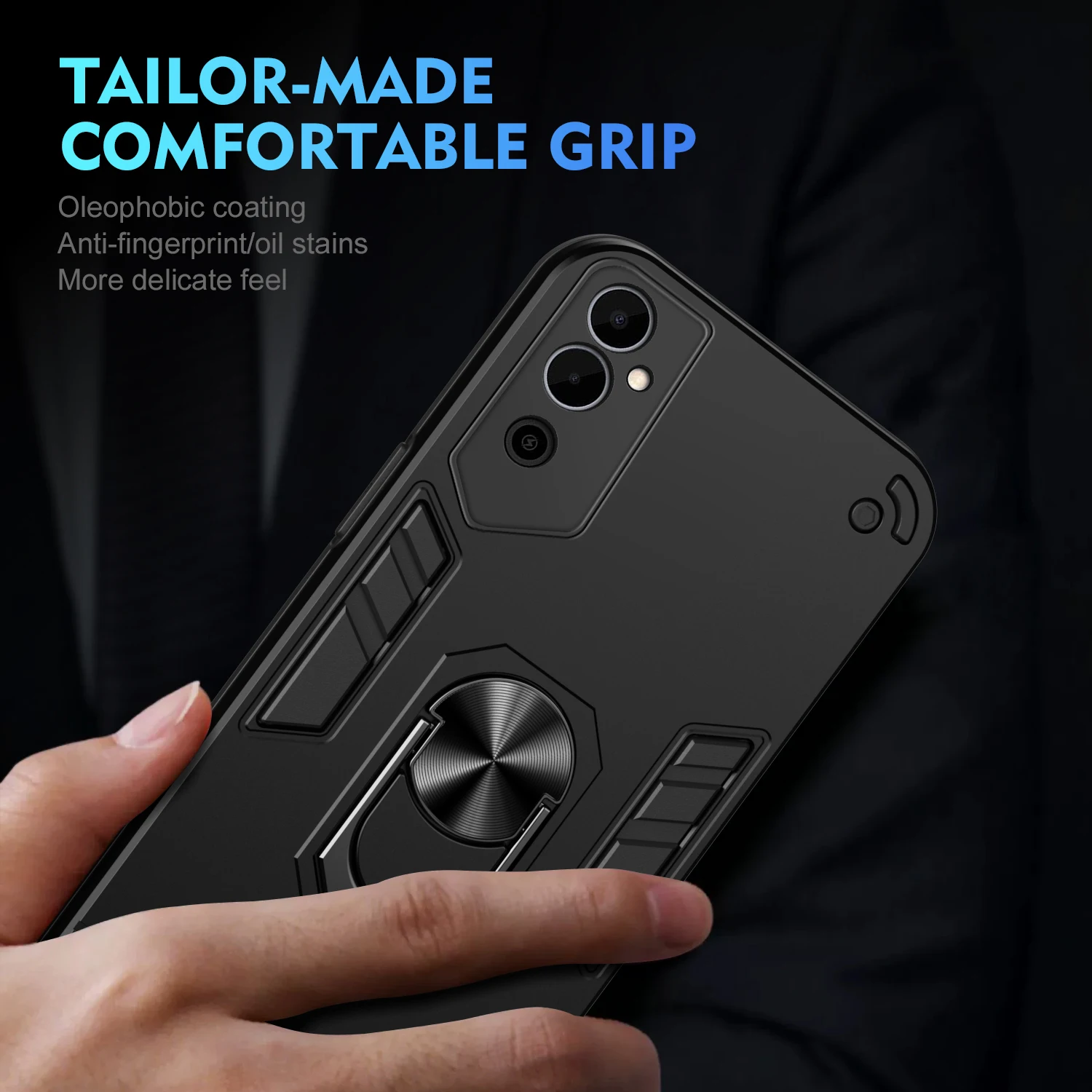Case for Tecno Pova Neo 2 Neo2 Armor Shockproof Car Magnetic Ring Holder Hard Luxury Phone Cover TecnoPovaNeo2 LG6n Coque L0