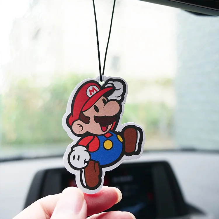 Super Mario Catone Hanging Car Perfume Car Interior Decoration Aromatherapy Tablet Antique Double-sided Pattern Cute Shape