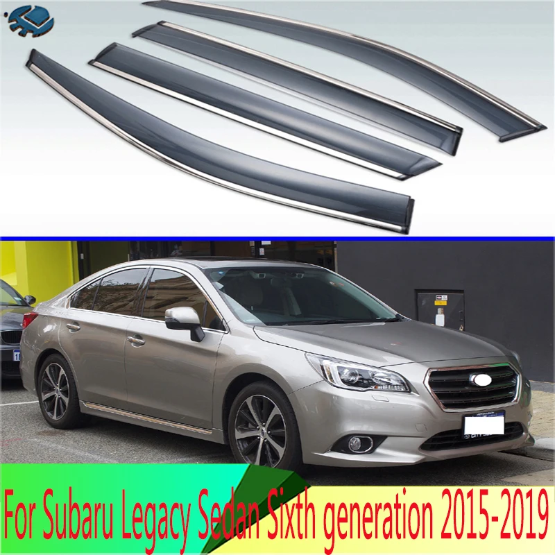 

For Subaru Legacy Sedan Sixth generation 2015-2019 Plastic Exterior Visor Vent Shades Window Sun Rain Guard Deflector 4pcs