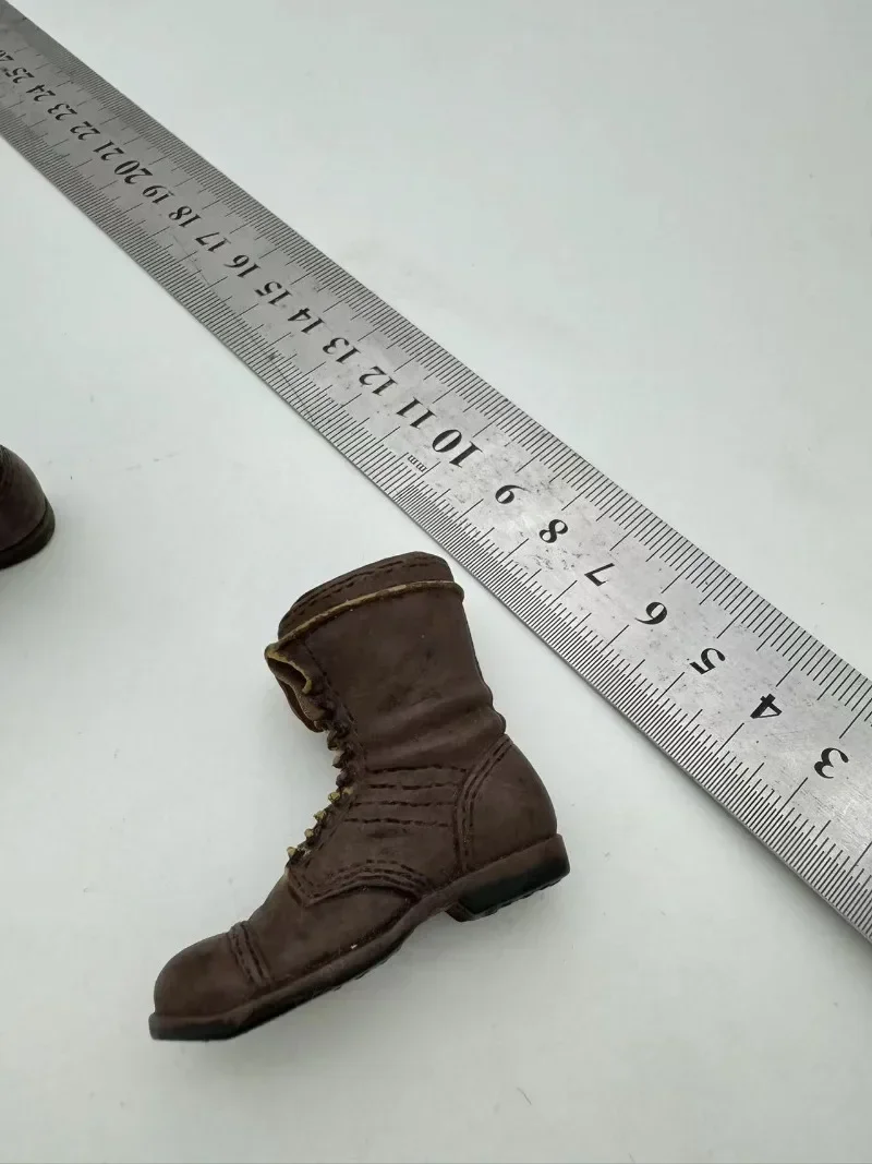 1/6 Male Soldier  Leather Ankle Boots WII Shoes Hollow Combat Boots Model for 12" Figures Doll