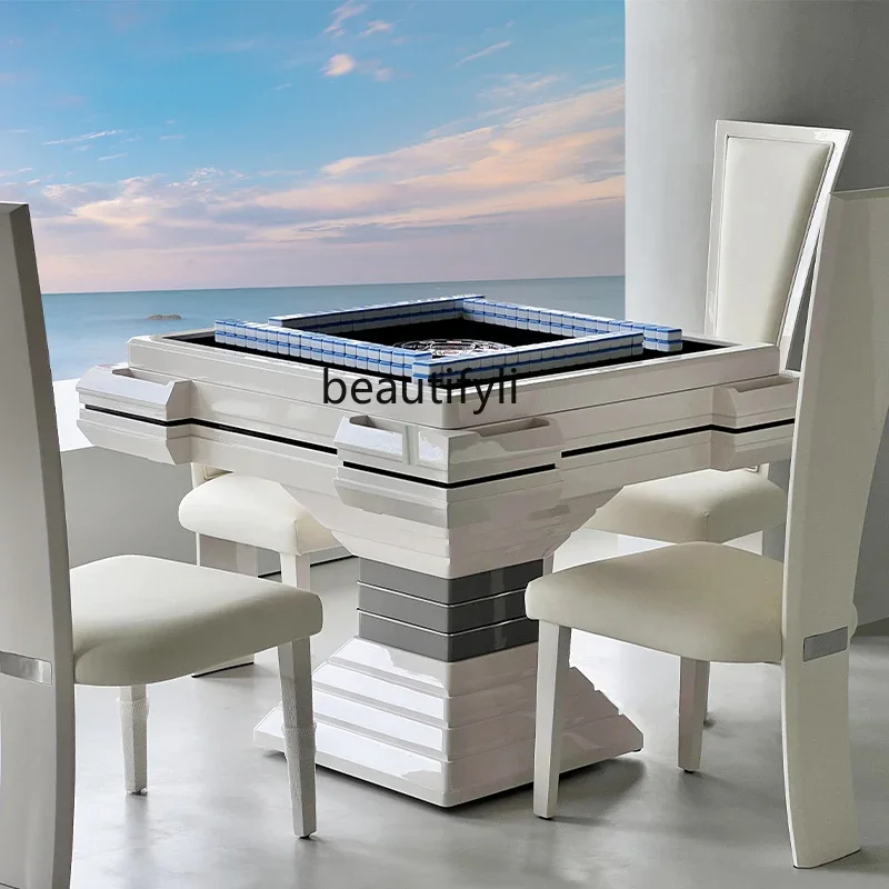 Automatic Electric Mahjong Machine Advanced Designer Model Light Luxury Household High-End Pink Mute
