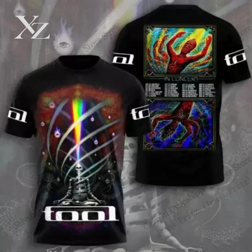 Camiseta com estampa 3D da coleção Novelty Rock Tool Tour, para homens e mulheres, com design moderno, gola redonda, manga curta, estilo casual, dispo