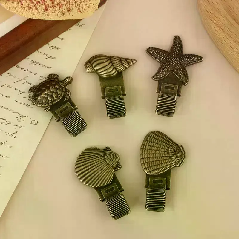 Vintage Ocean Turtle Metal Pen Clip, Spring Loaded Pen Holder For Notebook Journal Office School Stationery