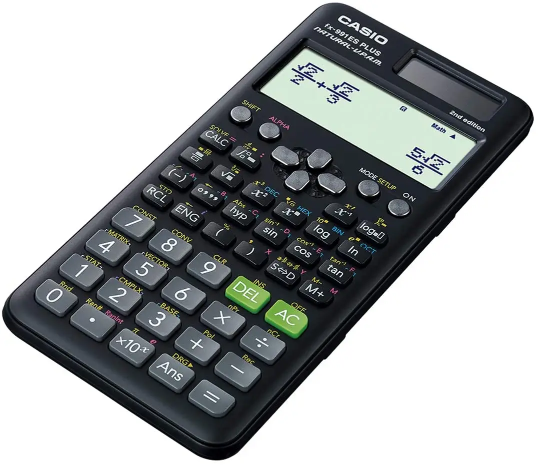 Original CASIO FX-991ES-2 Plus Scientific Calculator 417 Functions Engineering Students High School Lab Office Solar And Battery