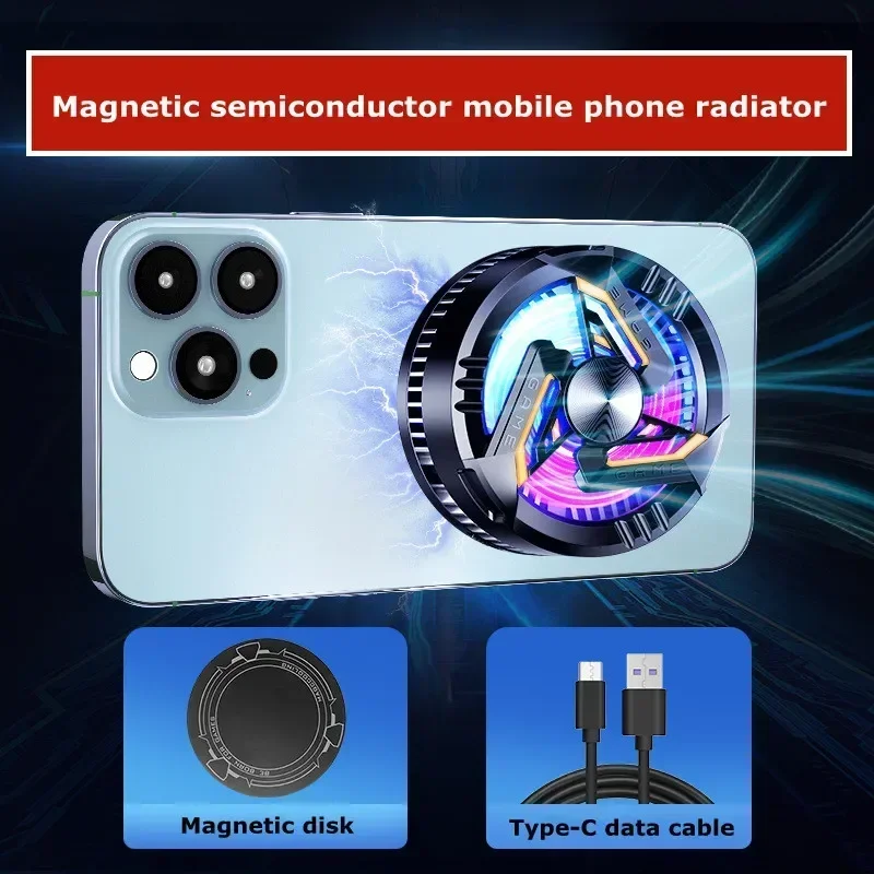 Portable Mobile Phone Magnetic Semiconductor Cooling Radiator GT28 for IPhone 15/14/13/12 Pro Max Android Universal Game Cooler