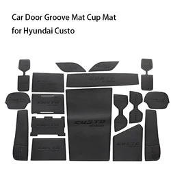 Car Door Groove Mat Cup Mat for Hyundai Custo Center Console Storage Box Mats Auto Gate Slot Cup Holder Pad