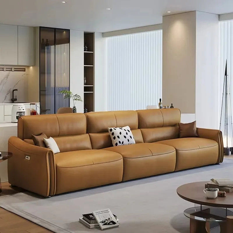 أريكة كهربائية فاخرة لغرفة المعيشة، مسند ذراع Loveseat، أريكة نوم كبيرة الحجم، أثاث Divano Soggiorno بتصميم إيطالي #3