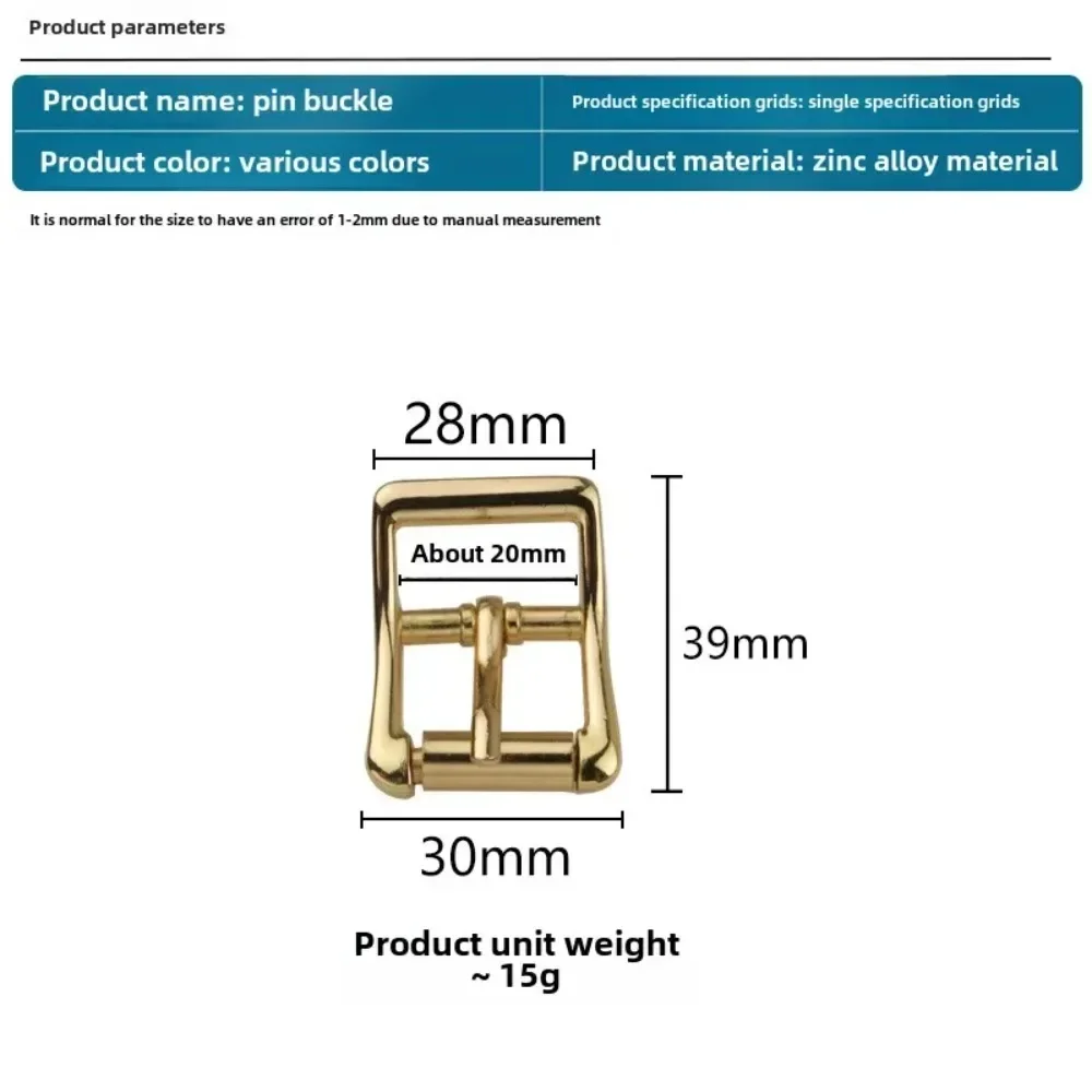 10 Stuks 20Mm  Metal Needle Buckle Leather Belt Buckle Closed Curved Bow Back Needle Clothing Shoe Adjustment fastener