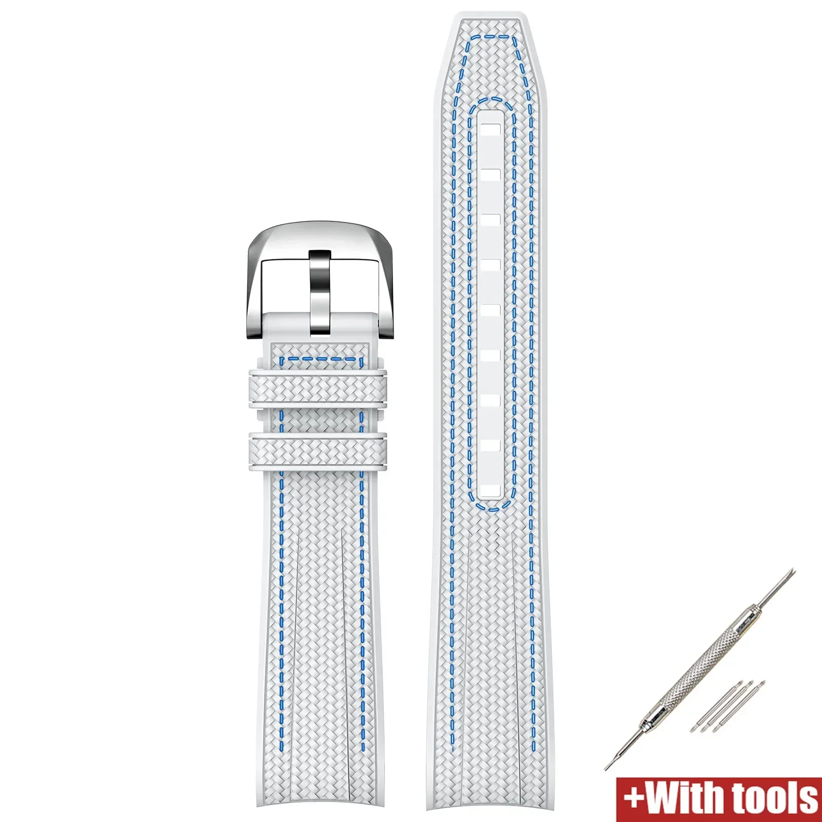 Voor Swatch X Omega joint MoonSwatch 20mm Quick Release Strap Mannen Vrouwen Gebogen End Weave Siliconen Rubber Horloge Band armband Tool