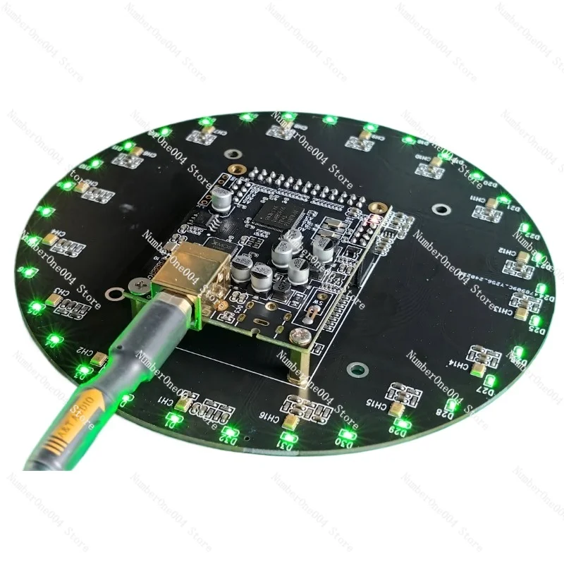 

Suitable for USB Sound Card, Ring 16 Channels, Microphone Array 32 LED Orientation Indication, Pre-shoot Consultation