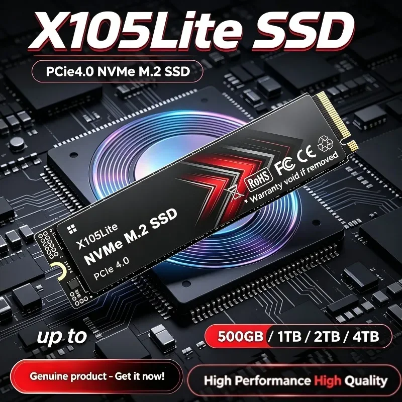 Brand New X105Lite NVMe SSD M.2 NVMe Hard Drive Solid State Disk PCIe 4.0 up to 7300MB/s 500GB 1TB 2TB 4TB for Laptop Desktop PC