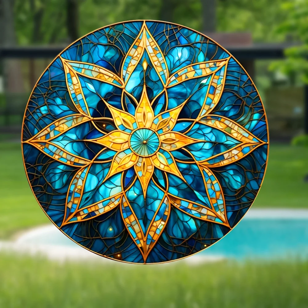 1pc Green Flower Glass Window Electrostatic Stickers Waterproof Home Decoration Anti-collision Static Cling Window Vinyl Decals