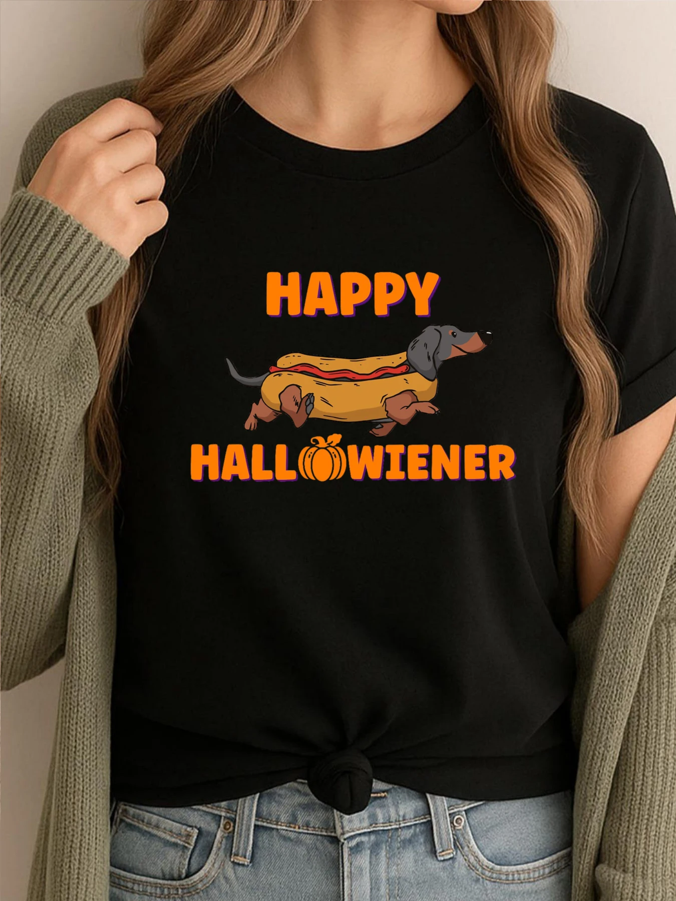 

Happy Hallowiener Dachshund Graphic T Shirts Anime Tshirt Men Funny Tees Mens Cotton Comfortable Printed Clothes
