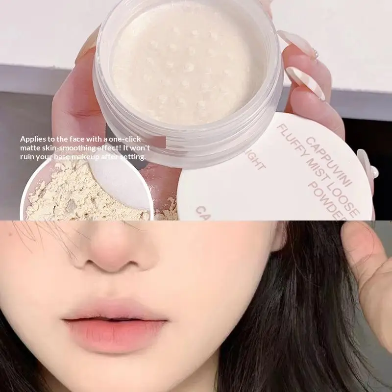 1 pz polvere fine non adesiva nebulizzazione viso opaco tenuta trucco polvere di miele trasparente trucco tenere velluto nebulizzatore set polvere per trucco