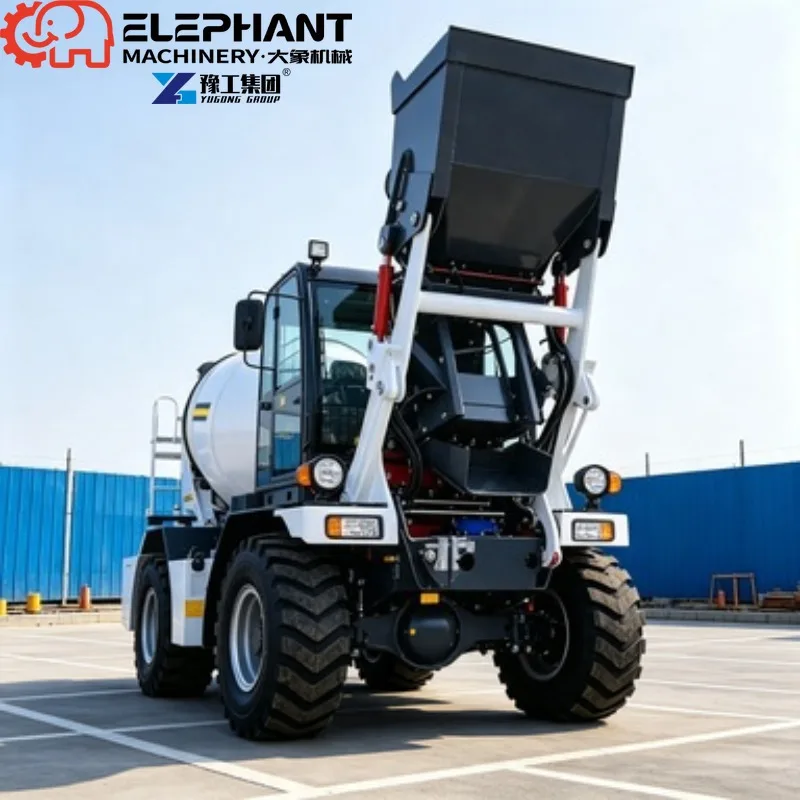 Integrated High Performance Mini Concrete Mixer Truck, 1.5cbm Automatic Mobile Self Loading Cement Mixer For Construction