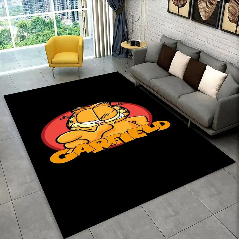 Cartoon Funny G-Garfield Cat Carpet Rug for Playroom Bedroom Living Room Sofa Home Decor,Game Area Rug Non-slip Floor Mat Fest