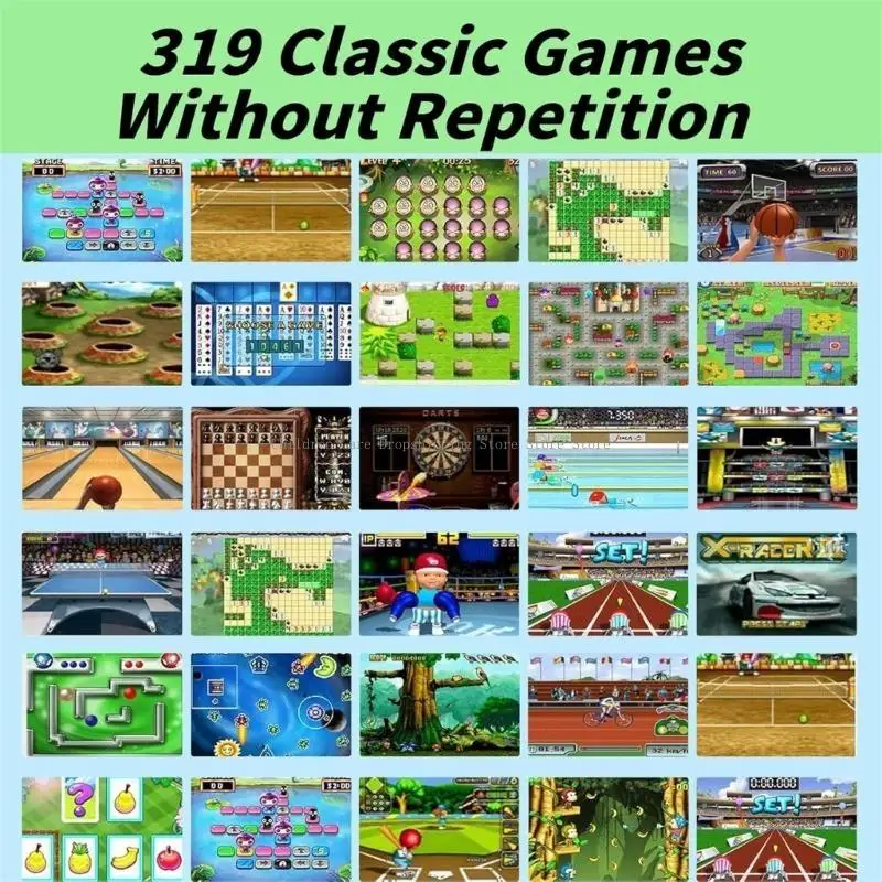 คอนโซลวิดีโอเกมมือถือสำหรับเด็ก 319 เกมที่โหลดไว้ล่วงหน้า การออกแบบที่ทนทาน เหมาะสำหรับการเดินทางและกิจกรรมสันทนาการ