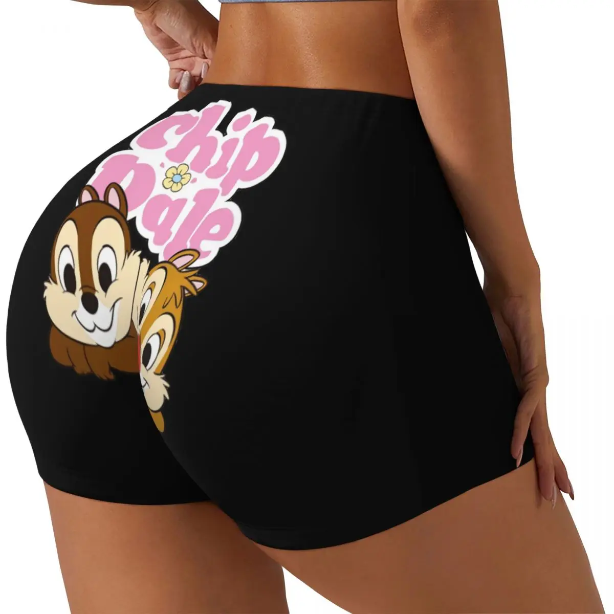 Custom Chip 'n' Dale Cute Cartoon Anime Naughty Workout Volleyball Biker Shorts Women Gym Yoga Shorts