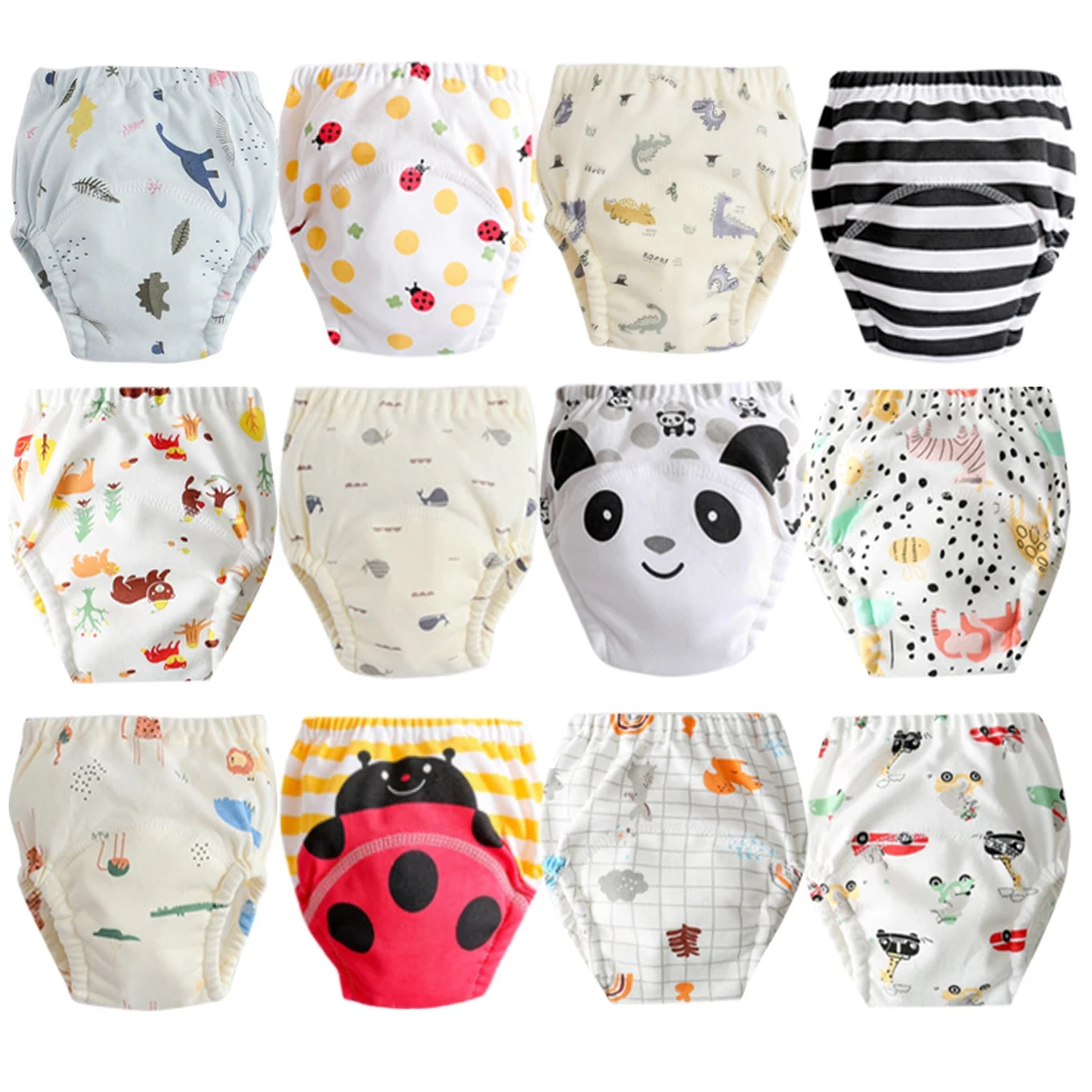 Reusable Potty Training Pants for Boys & Girls Set - 100% Cotton, Waterproof Layer, Daytime and Overnight Use, Sizes 2T-4T