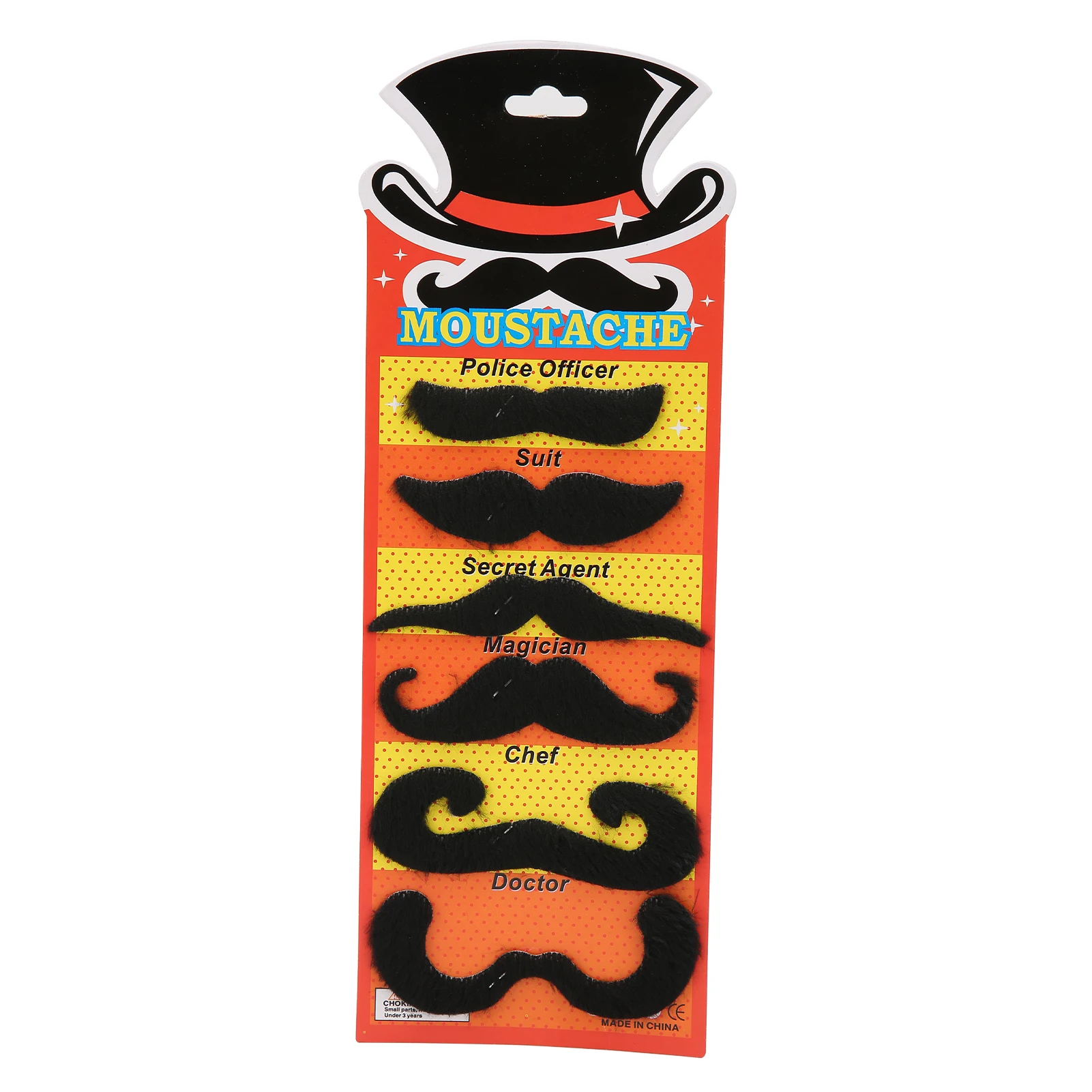 6Pcs Artificial Mustache Fake Black Mustache Festive Performance Cosplay Artificial Beard for Halloween Party Halloween Mustache