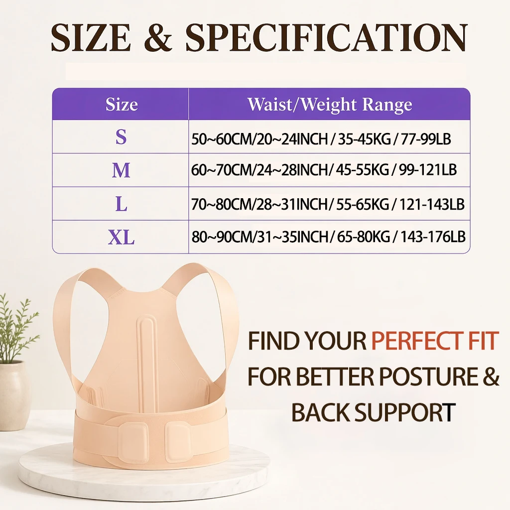 CZHIYAO  Posture Corrector for Women, Adjustable Back Support Brace for Office Work,Breathable Comfortable Shoulder Straightener