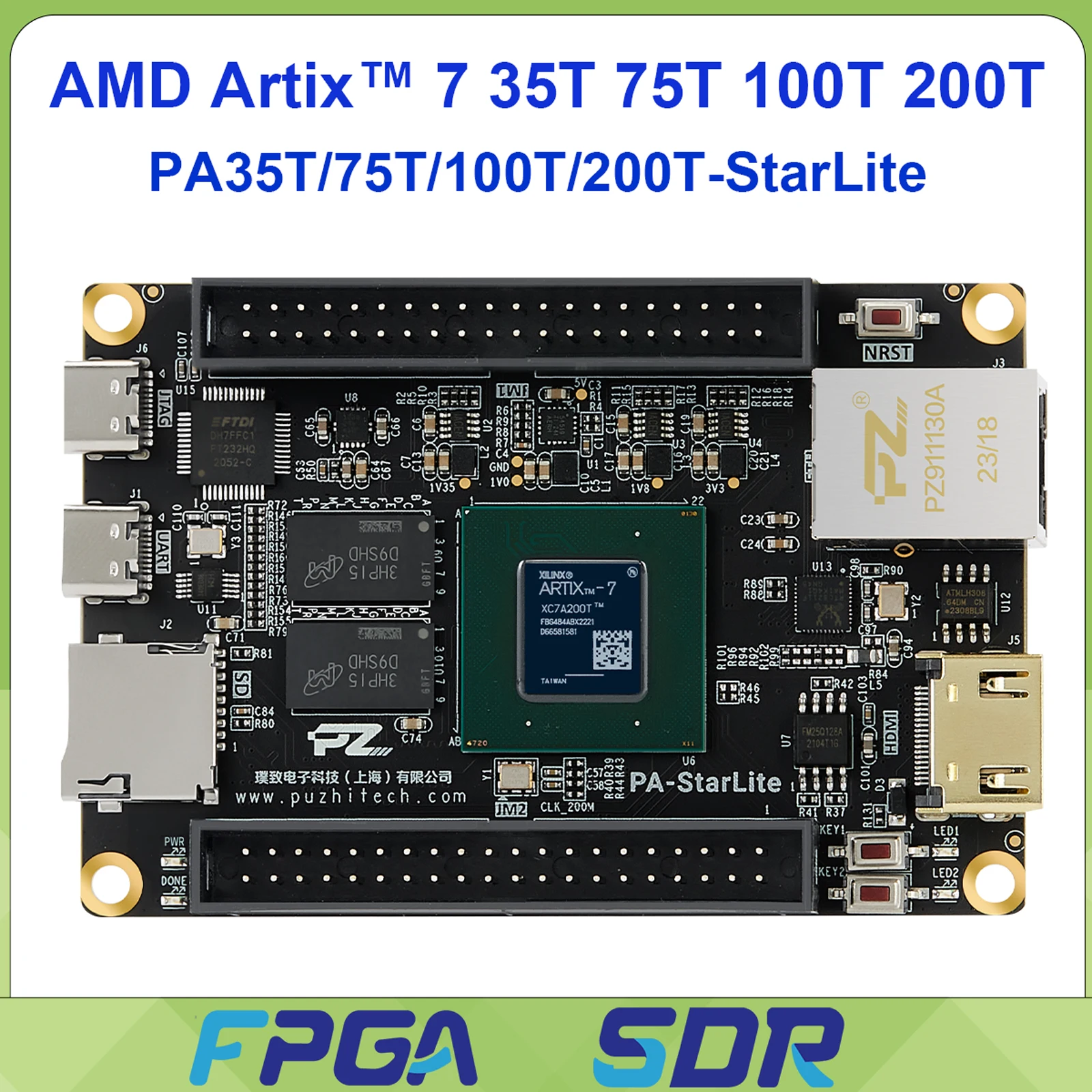 Placas de Desarrollo FPGA PA35T-StarLite, Placa Base Xilinx Artix7 AMD A7 MIPI 75T 100T 200T - Kit de Desarrollo para Diseño Digital