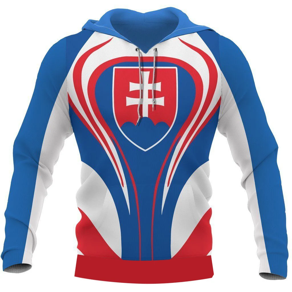 Slovakia Flag and Emblem Pattern Hoodies For Male Loose Men's Fashion Sweatshirts Boy Casual Clothing Oversized Streetwear