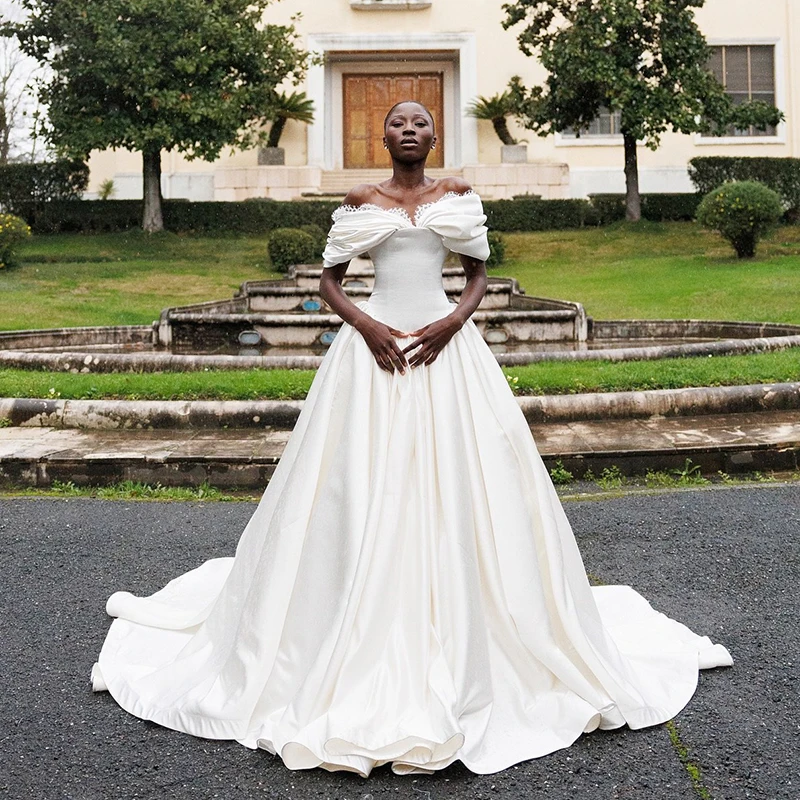 

Eightree Princess A-Line Wedding Dresses Off The Shoulder Lace Evening Wedding Ball Gowns Women Bridal Prom Dress Customized