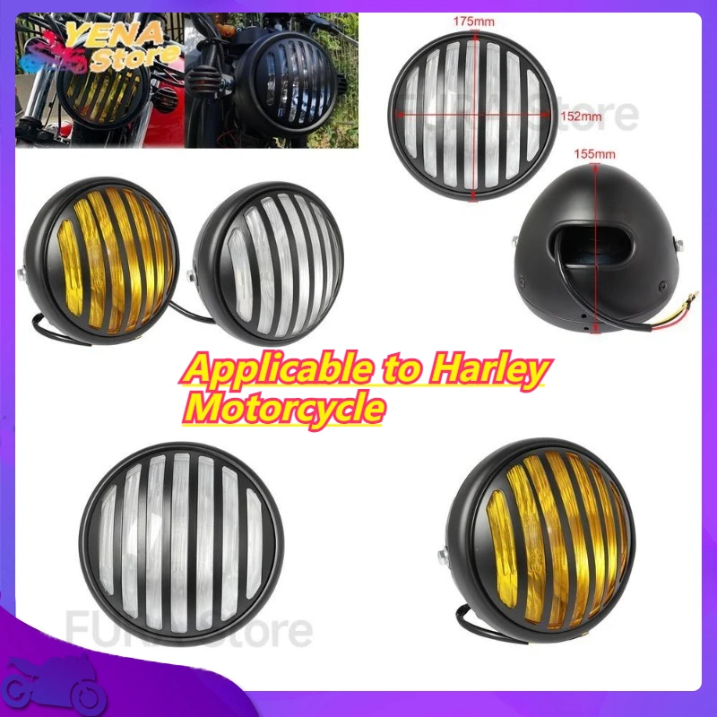 

Applicable to Harley Motorcycle Headlight 7 Inch Universal Daylight Ring Front Lamp for Custom Modification