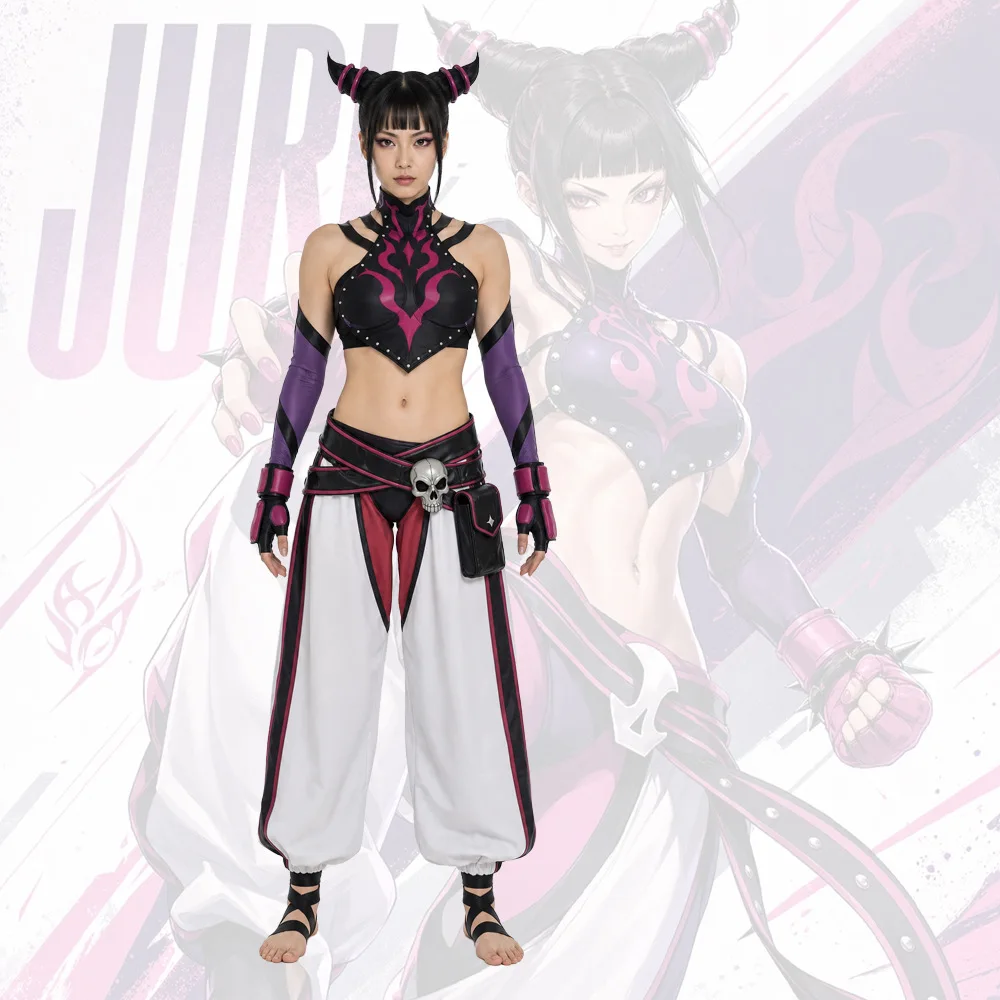 Street Fighter‌ Juri Han Cosplay Costumes Game Character Halloween Party Costume Performance Clothes for Adults