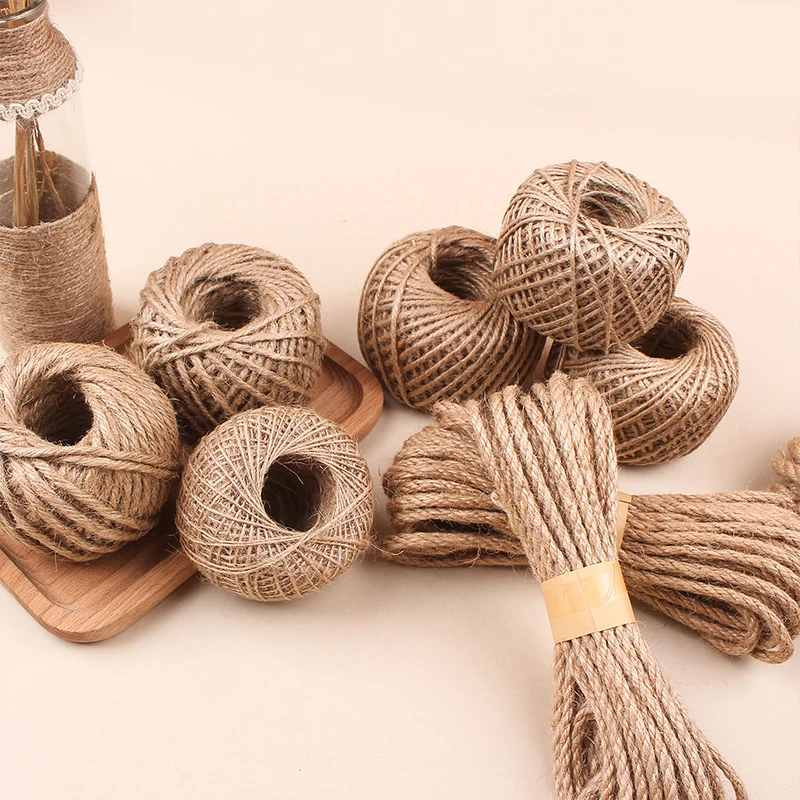 1-14mm Natural Jute Rope Vintage Jute Rope Used for Crafts Gift Packaging Gardening Wedding and Home Decoration DIY