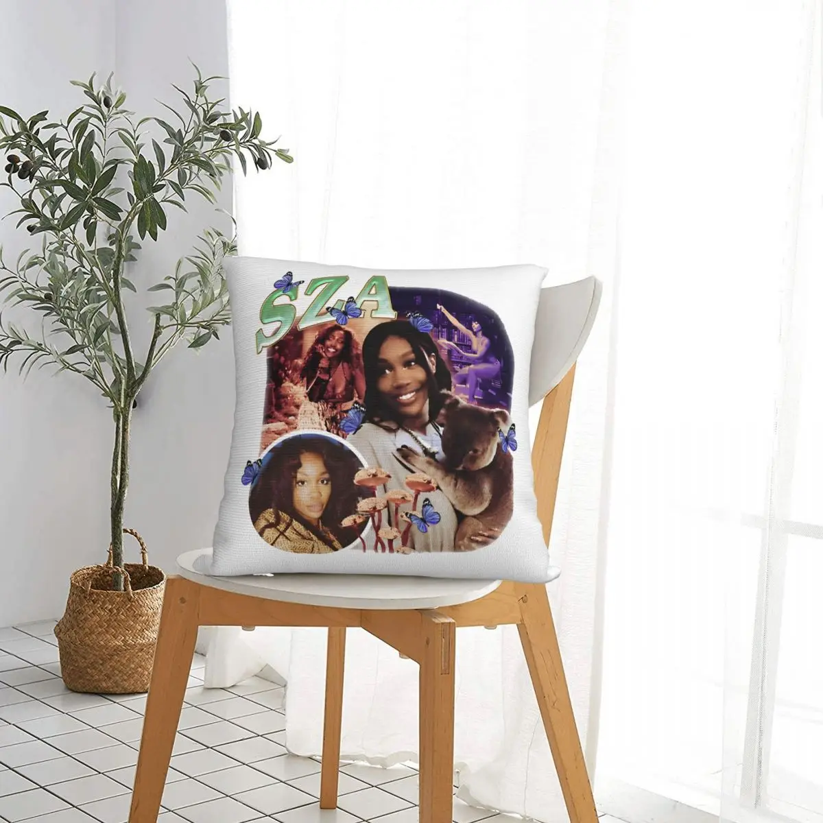 SZA 90s Retro Style Pillowcase Polyester Cushion Cover Decor Vintage Punk Music Rap Hip Hop Pillow Case Cover Home 40X40cm