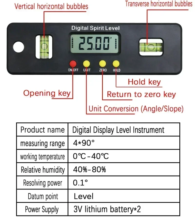 Medidor de ángulo electrónico con Base magnética, caja de nivel Digital de 100/150/200mm, transportador