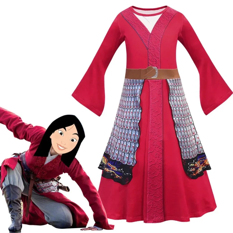 New Movies Halloween Child Hua Mulan Costume Christmas Girls Mulan Dress Children Traditional Chinese Clothes