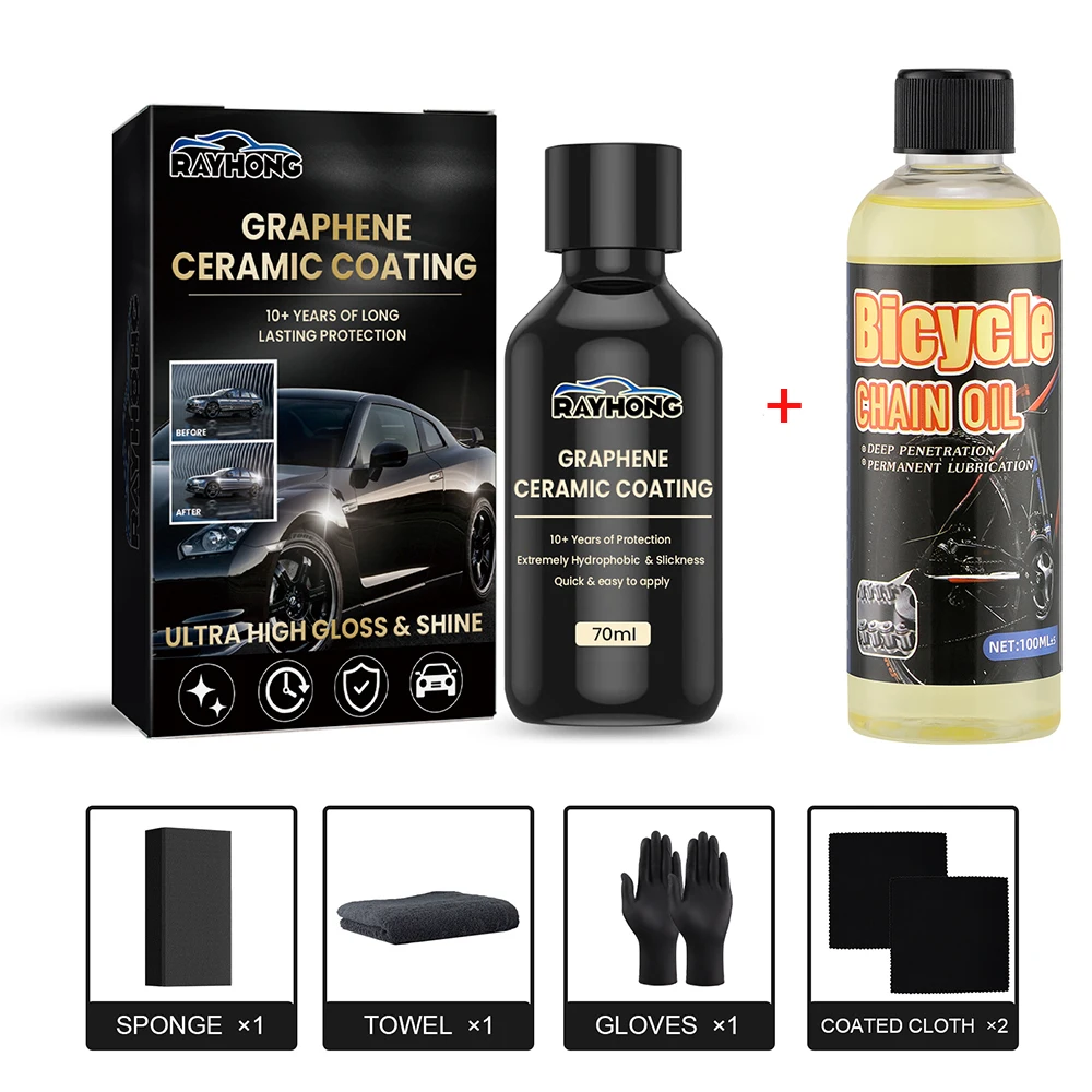 Ceramic Nano Coating Liquid Graphene Crystal Hydrophobic Layer Polishing Car Paint Care Anti Scratch UV Glow Maintenance Liquid