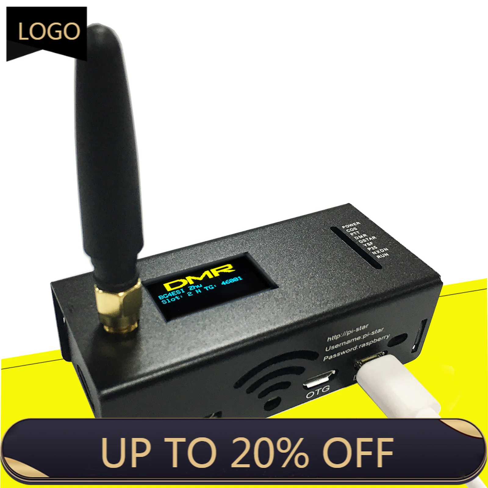 2025 Upgraded 4.2 MMDVM DMR Dstar YSF Hotspot Spot Radio WiFi Digital Voice Modem Raspberry P Zero W Two Color Screen Pi-Star