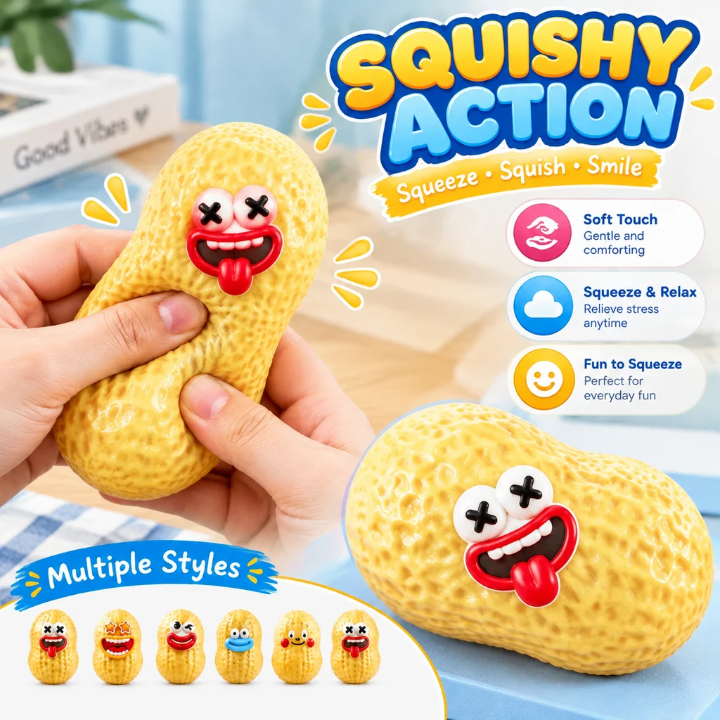 Wholesale Factory Mango Peanut Butter Stick Squishy Stress Relief Toy Crispy Building Block Handmade Ball Squishy Squishy Toy
