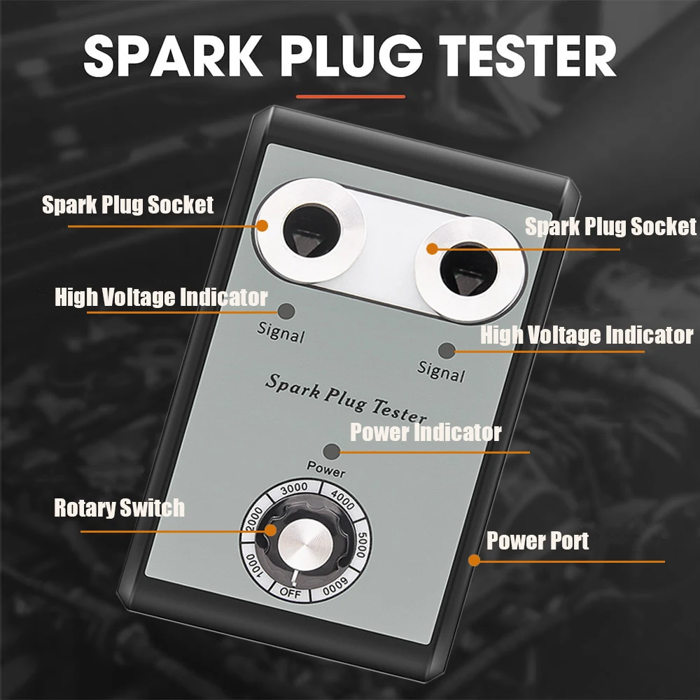 Double hole Spark Plug Tester 110V 220V to 12V Car Motorcycle Detector Ignition Plug Analyzer