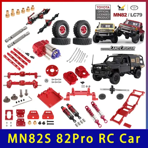 Metal chassis pull rod shock absorber transmission shaft 370 gearbox assembly For MN82 LC79 82S 82Por 1/12 RC Car Upgrade Parts