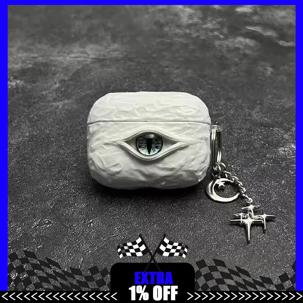 The Third Eye Cthulhu Geometric Earphone Case For AirPods 4 Luminous Hand-made Earphone Protective Case Pc Accessories Gifts