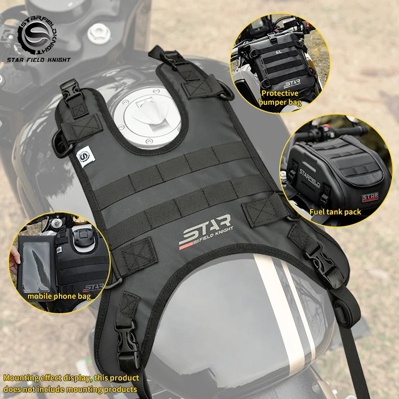 SFK Multifunctional New Motorcycle Oil Tank Vest Waterproof Anti-slip Fixing Motorbike Riding Front Bag Can Hang Mount Objects