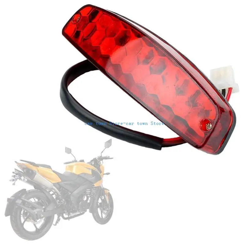 

RXJE LED 3Wire 12V Brake Stop Light License Taillight Red For ATV Off-road Motorcycle Running Tail Light Universal 12V Red