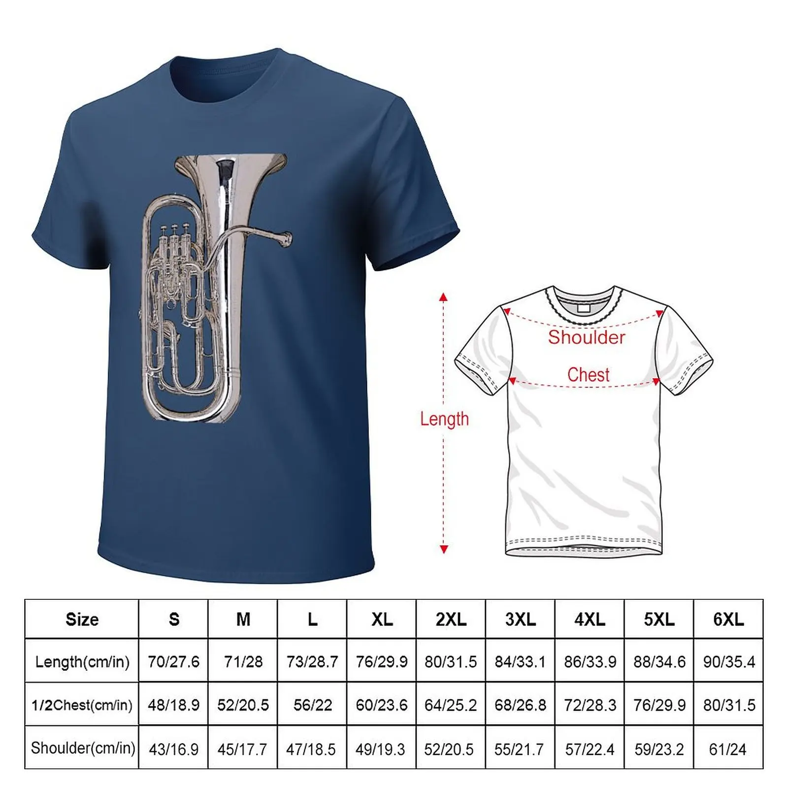 Big Silver Euphonium T-shirt customizeds blacks heavy weight t shirts for men