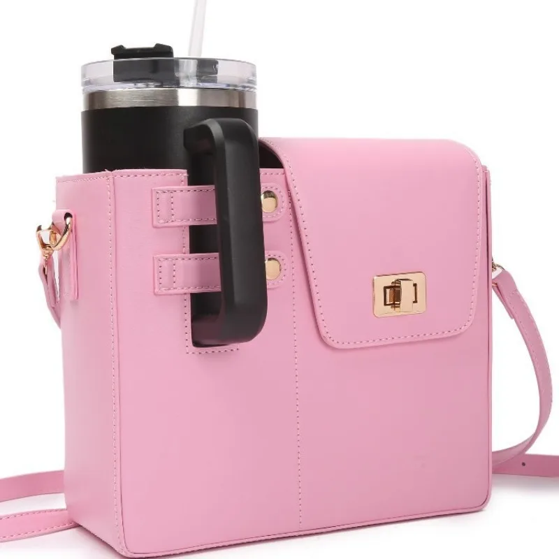Portable Drink Bottle Cup Holder Bag Fits Large Tumbler Crossbody Shoulder Bag Outdoor Water Cup Carrier Pouch Daily Travel