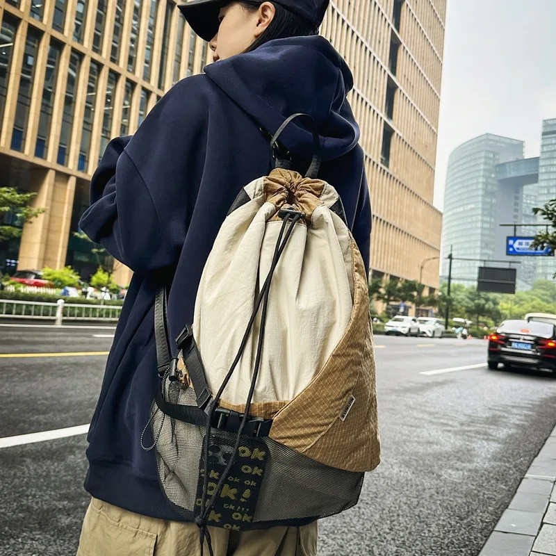 

Легкая сумка-ведро Oulder Xoon Women's Faion Commuting Sle, нейлоновая сумка контрастного цвета со шнурком