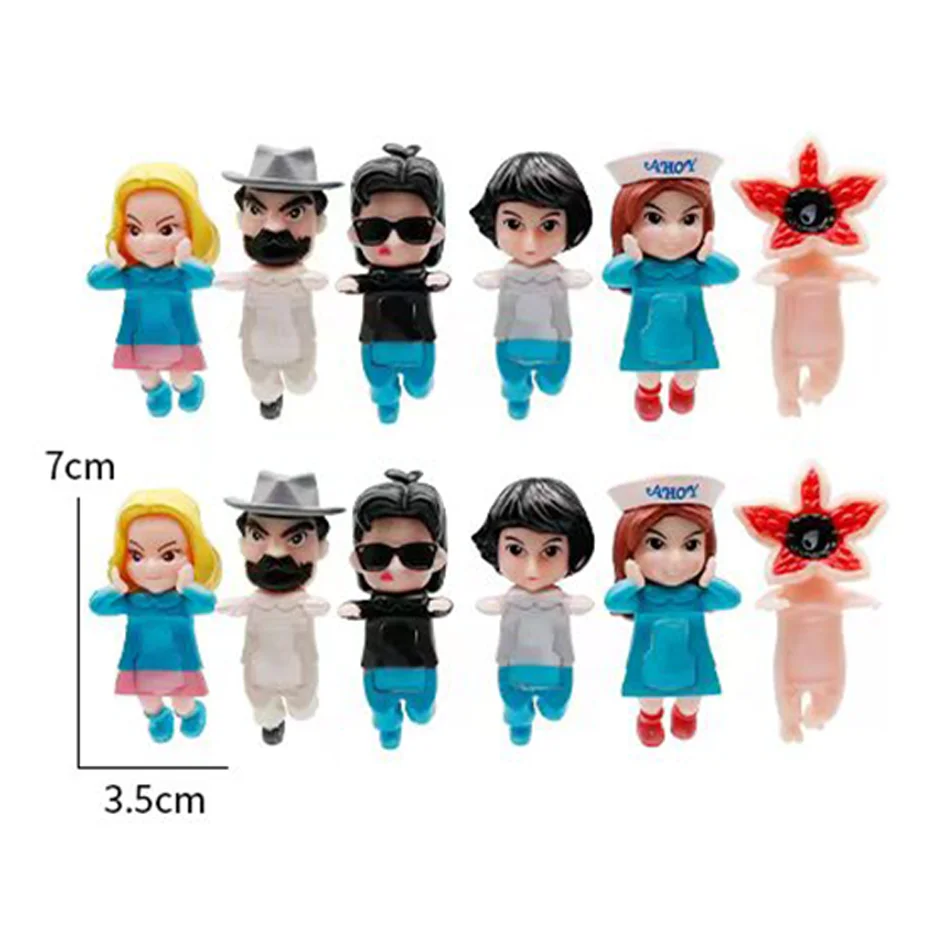 جديد 12 قطعة/ste غريب الأشياء أنيمي الكرتون الشكل الإبداعية شخصية تمثال زخرفة مفاجأة الطرفية سطح المكتب عيد ميلاد #3