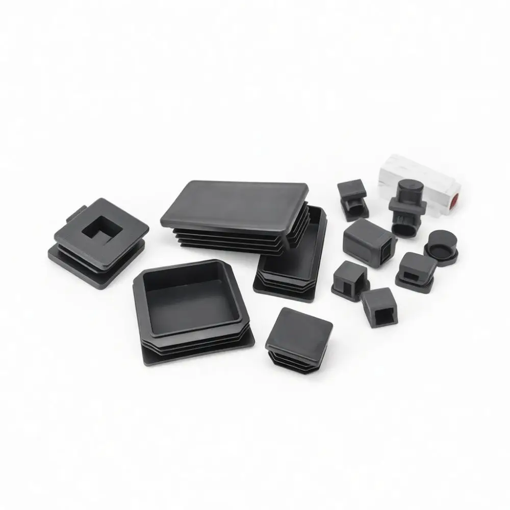 Square Pipe End Caps Plastic Inserts For Furniture Steel Tubing Protection Dustproof Seal Plug Industrial Fitting Parts