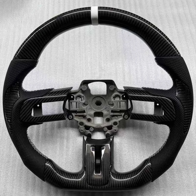 For Ford Mustang Modified Carbon Fiber Steering Wheel With Decorative Cover